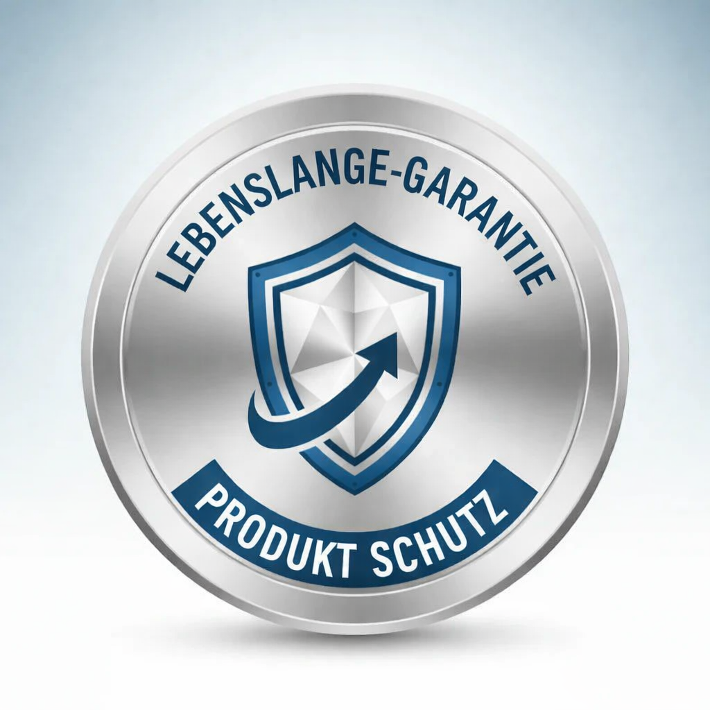 Lebenslange Garantie + kostenloser Ersatz